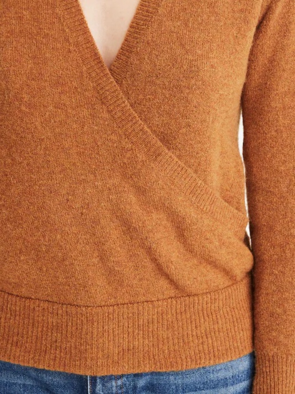Madewell Wrap-Front Pullover Sweater in Coziest Yarn
